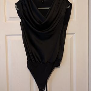 Express Black Drape Bodysuit
